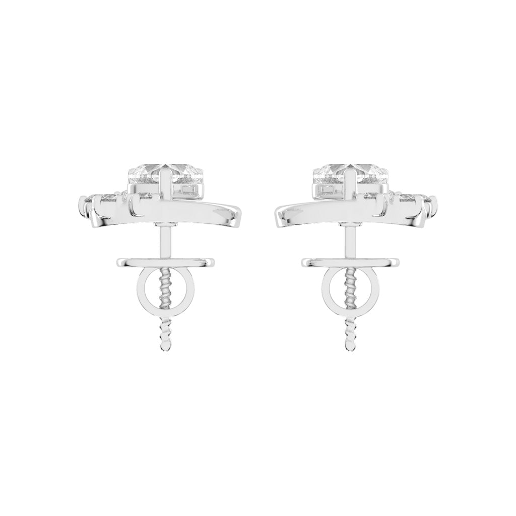 Sparkling Heart Aura Diamond Cluster Earrings