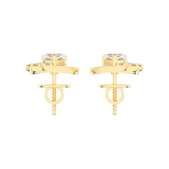 Sparkling Heart Aura Diamond Cluster Earrings