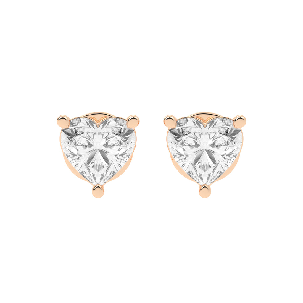 Pure Heart Diamond Stud Earrings