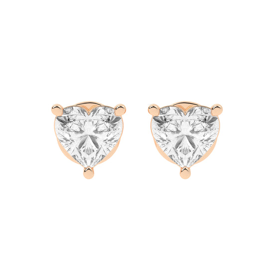 Pure Heart Diamond Stud Earrings