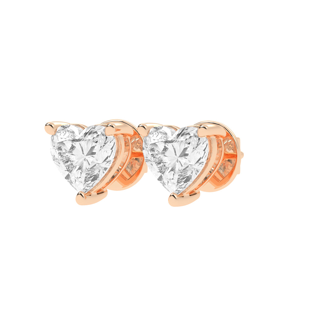 Pure Heart Diamond Stud Earrings