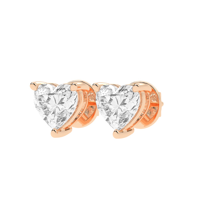 Pure Heart Diamond Stud Earrings