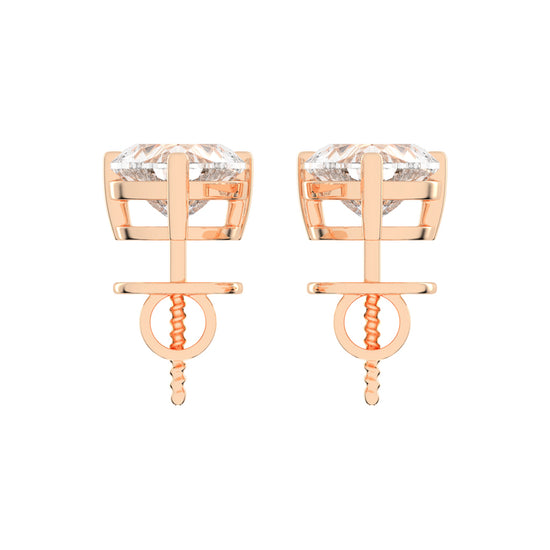 Pure Heart Diamond Stud Earrings