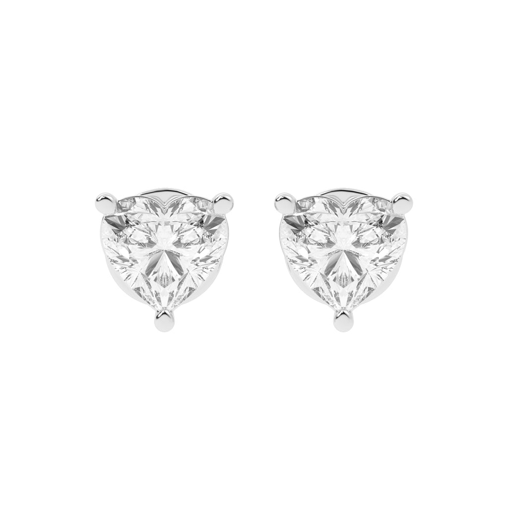 Pure Heart Diamond Stud Earrings