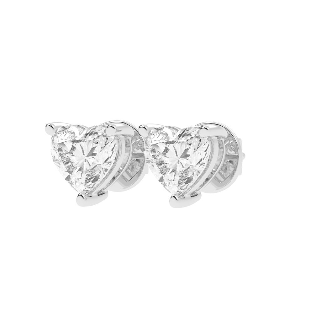 Pure Heart Diamond Stud Earrings