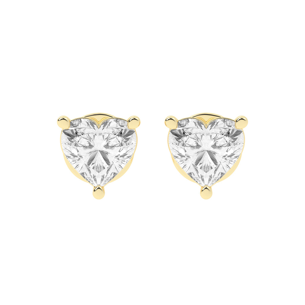 Pure Heart Diamond Stud Earrings