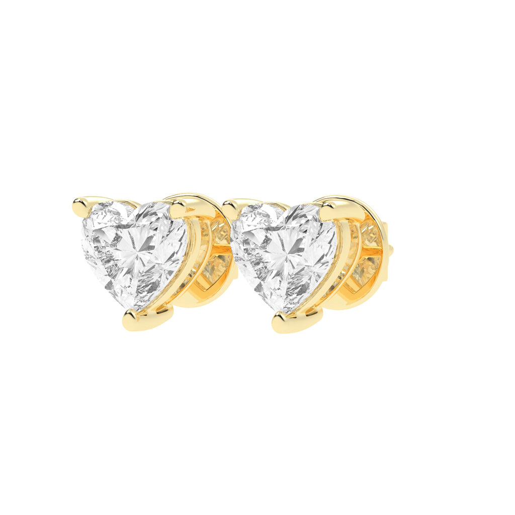 Pure Heart Diamond Stud Earrings