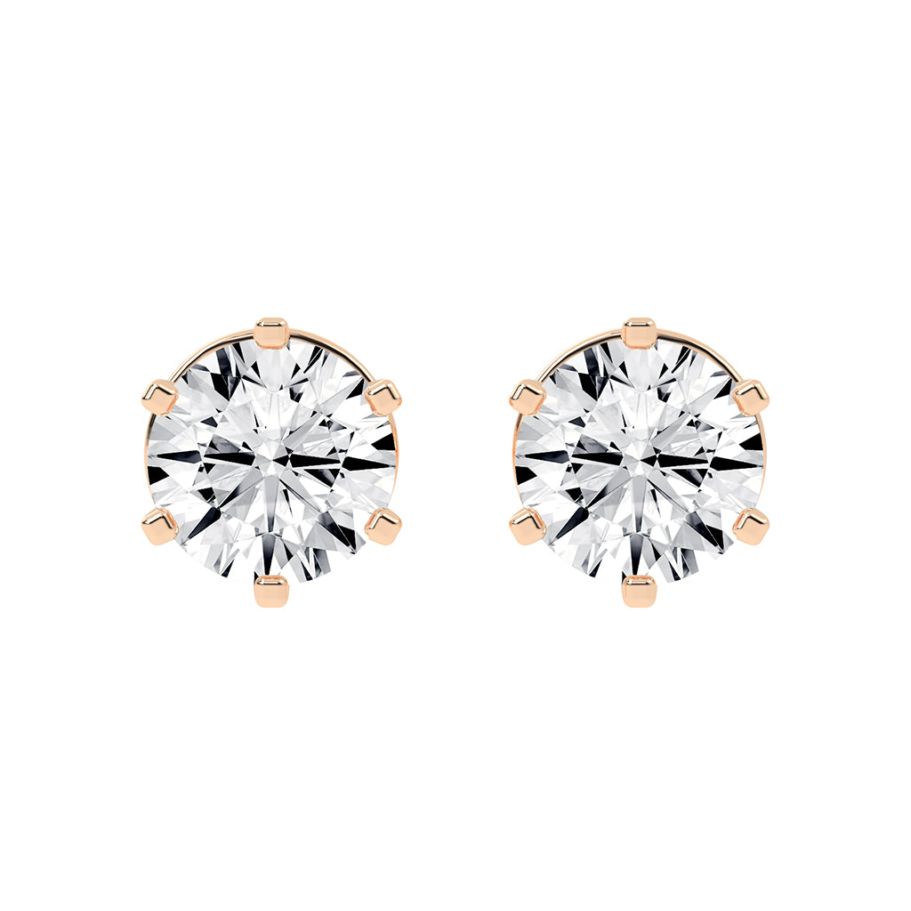 Dazzling Round Brilliant Stud Earrings