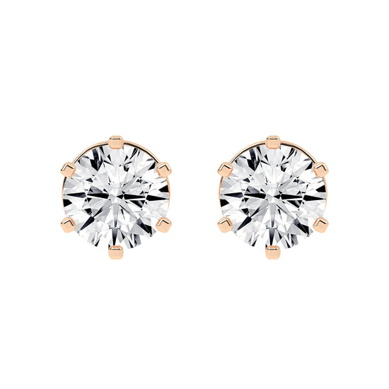 Dazzling Round Brilliant Stud Earrings