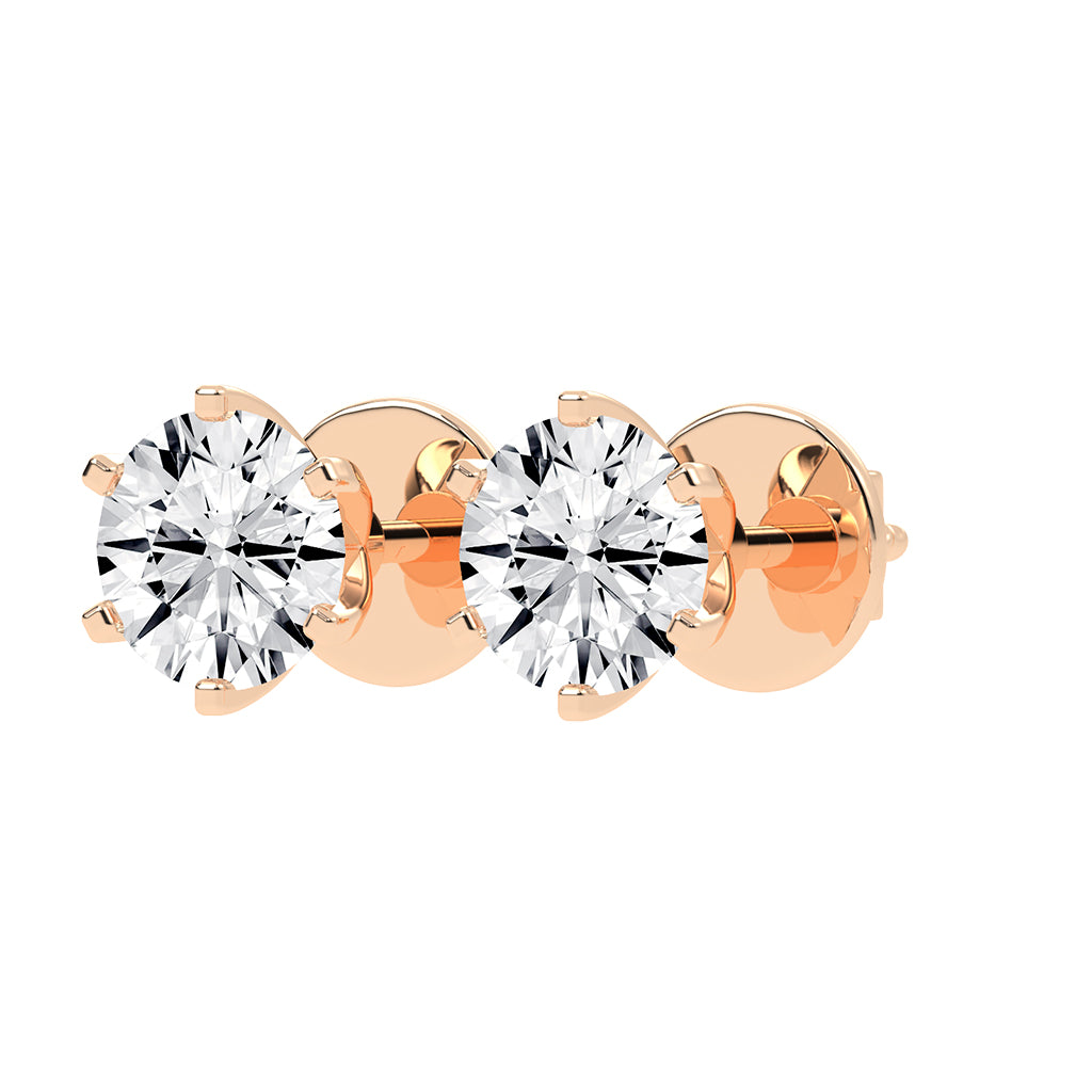 Dazzling Round Brilliant Stud Earrings
