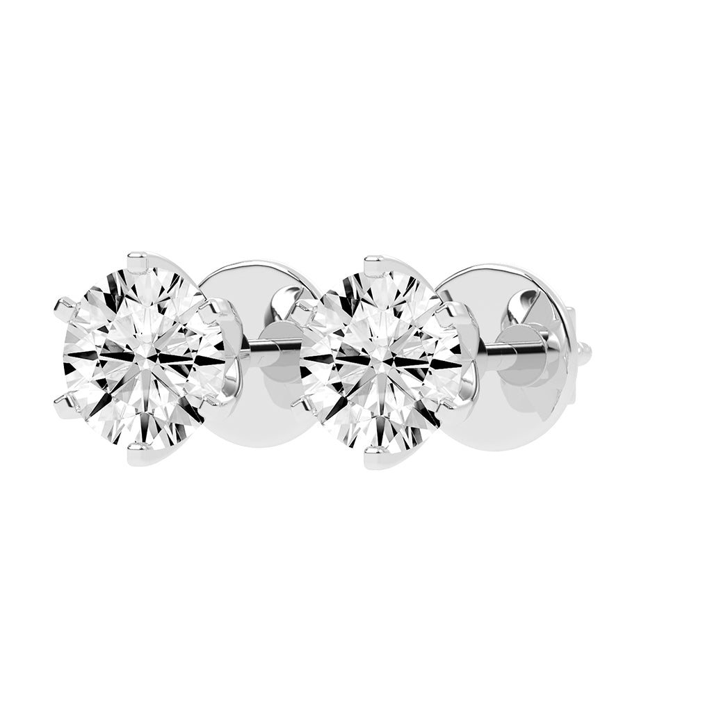 Dazzling Round Brilliant Stud Earrings