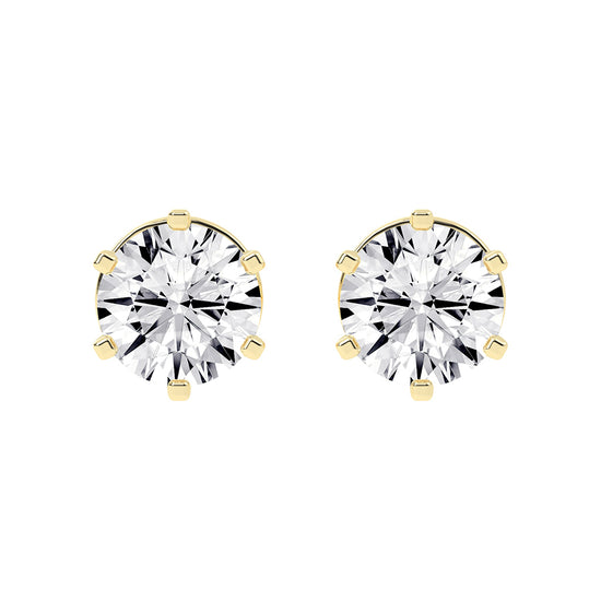 Dazzling Round Brilliant Stud Earrings