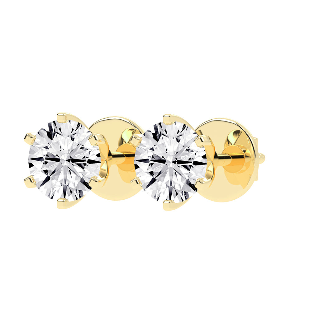 Dazzling Round Brilliant Stud Earrings