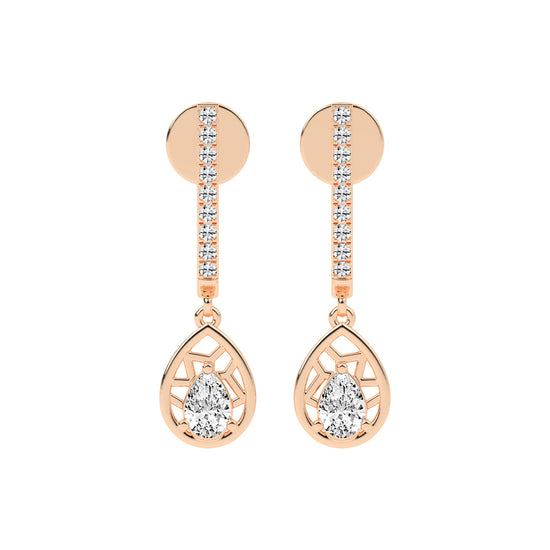 Linear Luxe Teardrop Dangle Earrings