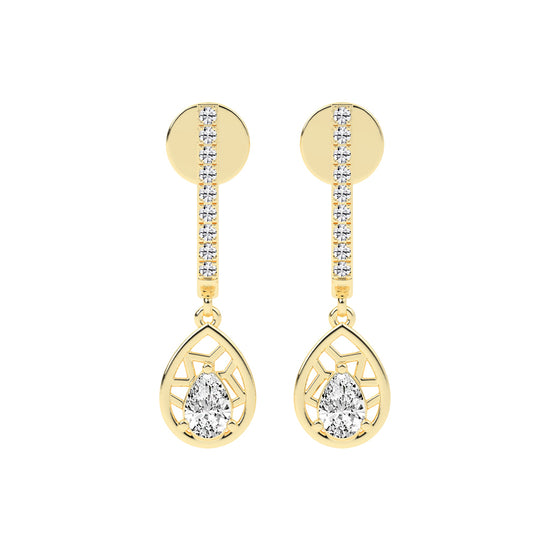 Linear Luxe Teardrop Dangle Earrings