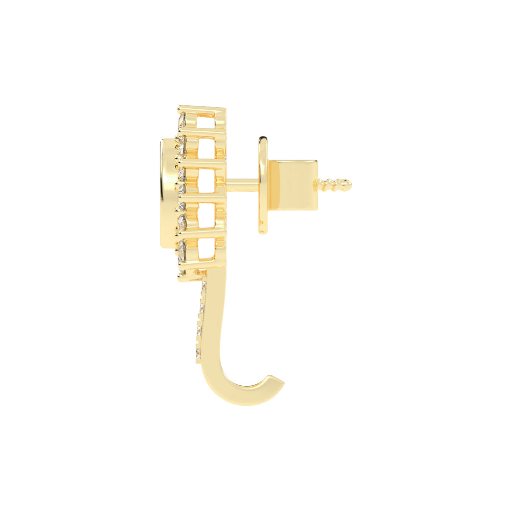 Sunburst Tear Pavé Bar Earrings