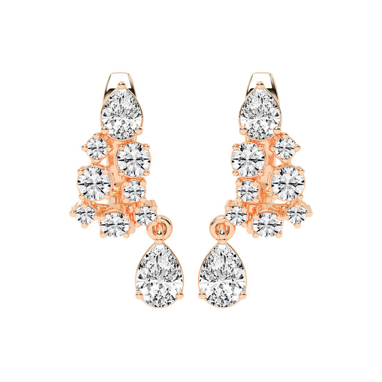 Starlight Cascade Pear Drop Earrings