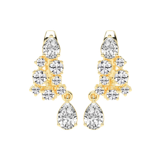 Starlight Cascade Pear Drop Earrings
