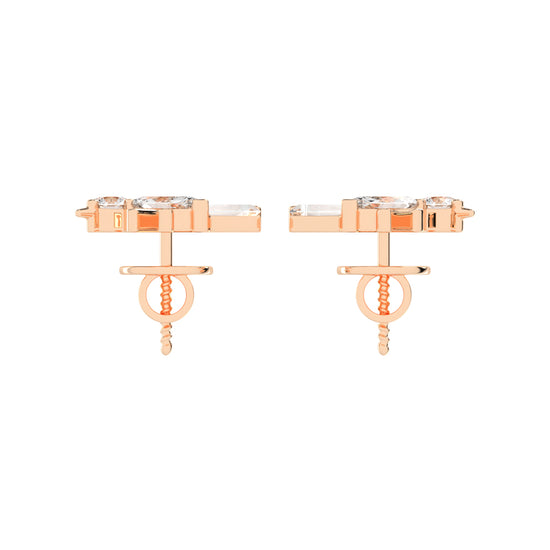 Sculpted Sparkle Trio Lab diamond Studs