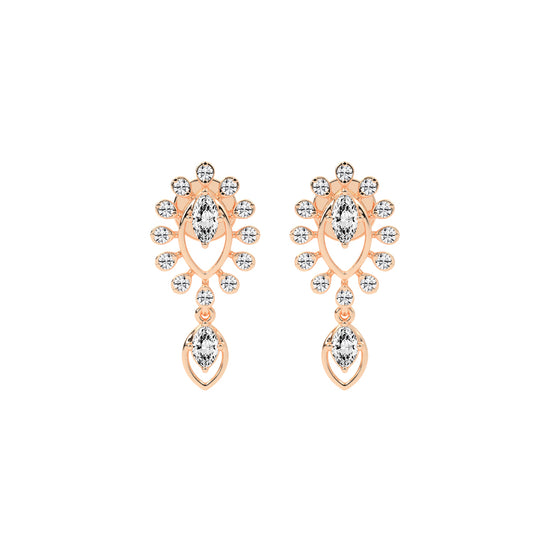 Regal Bloom Pavé Drop Earrings