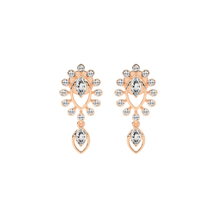 Regal Bloom Pavé Drop Earrings