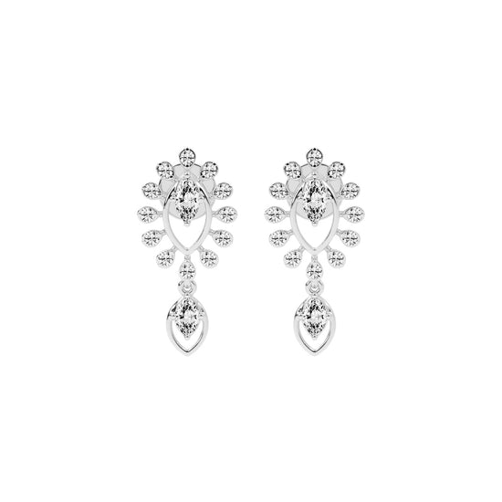 Regal Bloom Pavé Drop Earrings