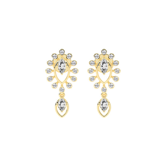 Regal Bloom Pavé Drop Earrings