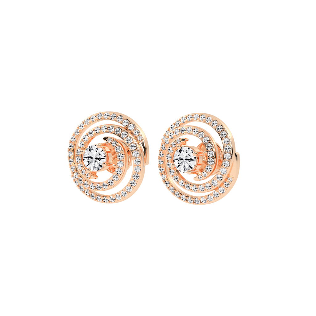 Aurora Swirl Pavé Stud Earrings