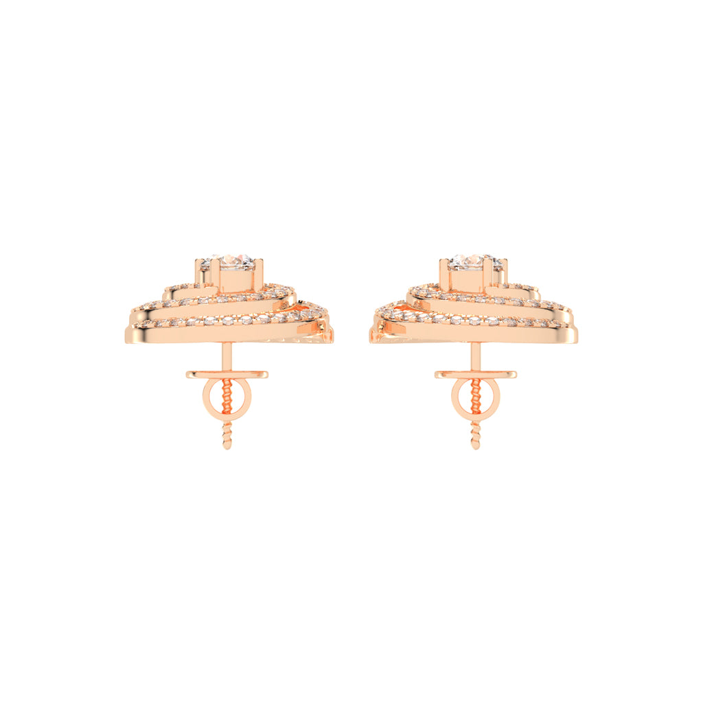 Aurora Swirl Pavé Stud Earrings