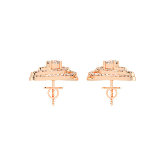 Aurora Swirl Pavé Stud Earrings