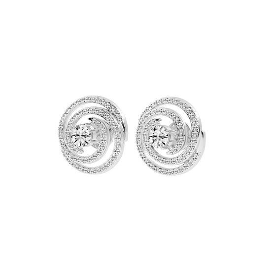 Aurora Swirl Pavé Stud Earrings