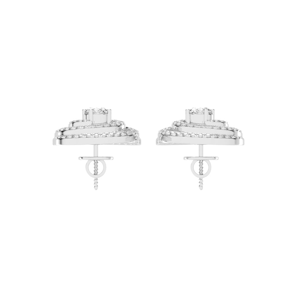 Aurora Swirl Pavé Stud Earrings