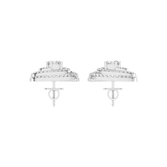Aurora Swirl Pavé Stud Earrings