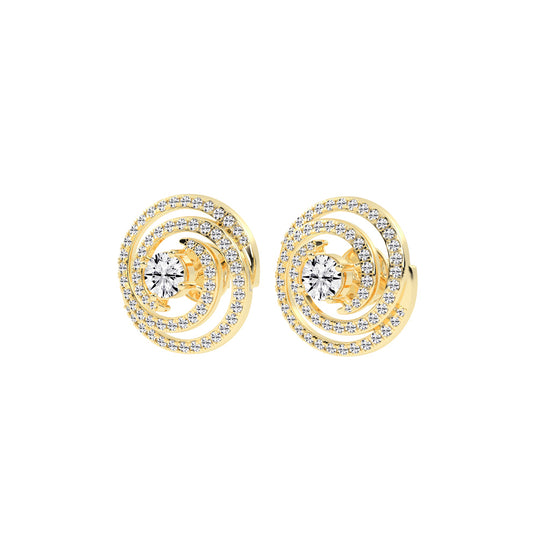 Aurora Swirl Pavé Stud Earrings