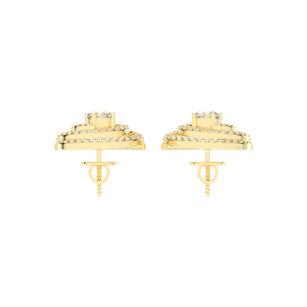 Aurora Swirl Pavé Stud Earrings