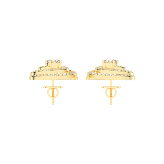 Aurora Swirl Pavé Stud Earrings