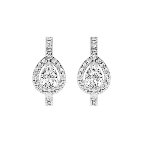 "Tear of Light" Pavé Accent Earrings
