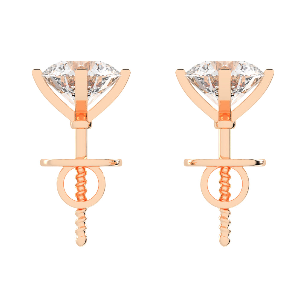 Round Shape Gorgeous Solitaire Studs Earrings