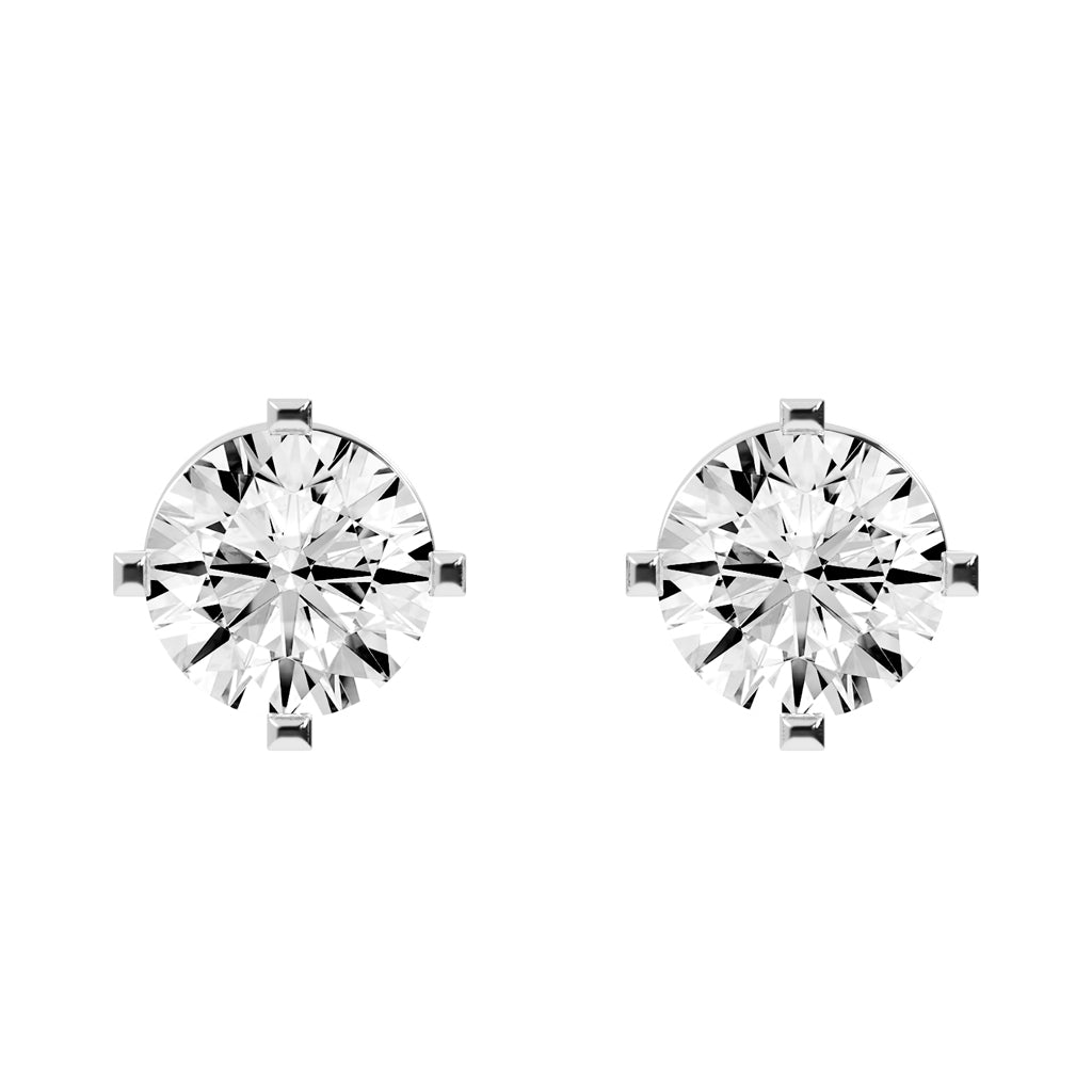 Round Shape Gorgeous Solitaire Studs Earrings