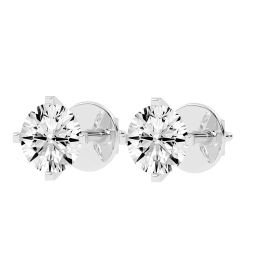 Round Shape Gorgeous Solitaire Studs Earrings