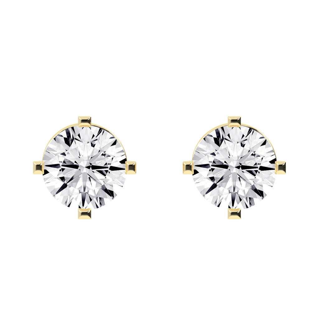 Round Shape Gorgeous Solitaire Studs Earrings