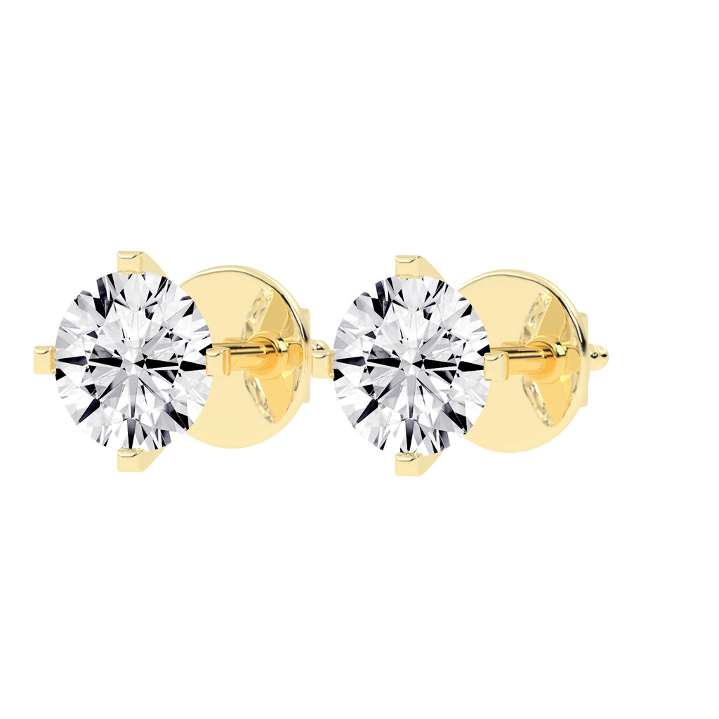 Round Shape Gorgeous Solitaire Studs Earrings