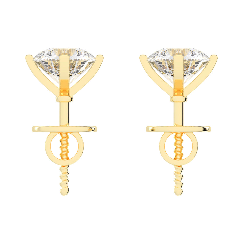 Round Shape Gorgeous Solitaire Studs Earrings