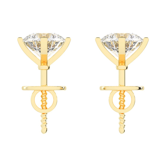 Round Shape Gorgeous Solitaire Studs Earrings