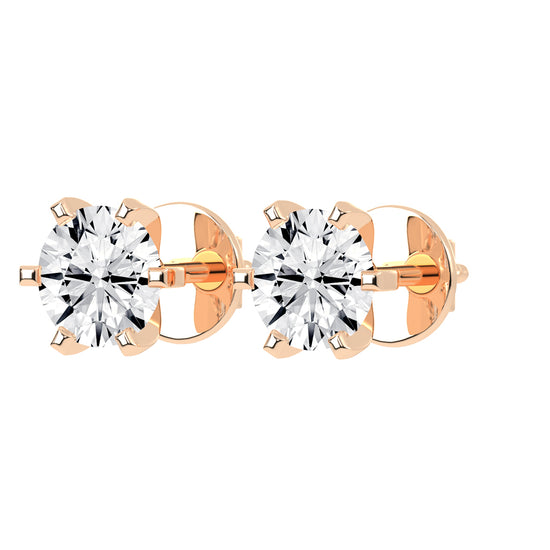 Classic Solitaire Stud Earrings