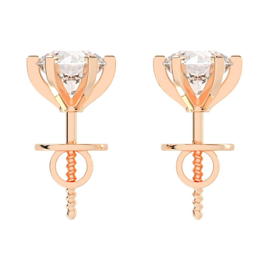 Classic Solitaire Stud Earrings