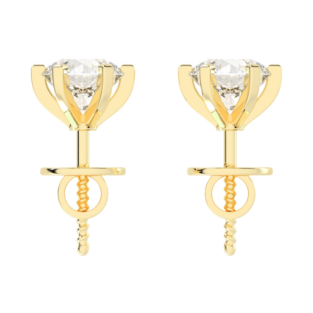 Classic Solitaire Stud Earrings