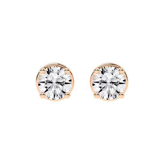 Classic Sparkling Round Shape Solitaire Studs Earrings