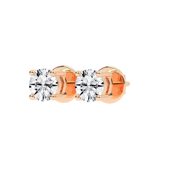 Classic Sparkling Round Shape Solitaire Studs Earrings