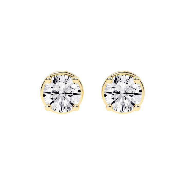 Classic Sparkling Round Shape Solitaire Studs Earrings